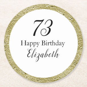 Sous-verre noir, blanc et or pour 73e anniversaire