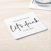 Sous-verre pour la Baby Shower de la mariée, écrit (Incliné)