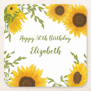 Sous-verre Tournesols Aquarelle 50e Anniversaire
