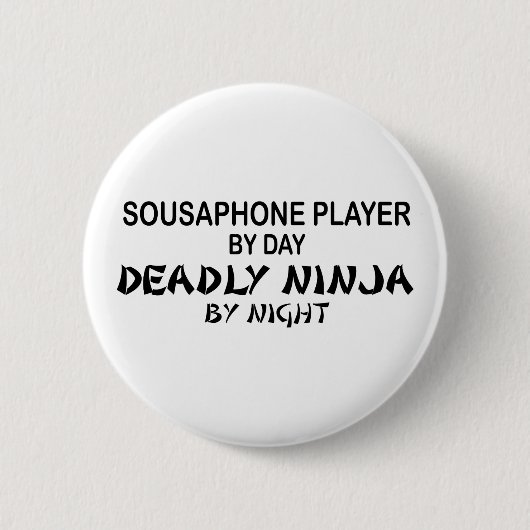 Sousaphone Deadly Ninja bij nacht Ronde Button 5,7 Cm (Voorkant)