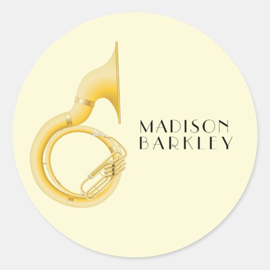 Sousaphone Music Teacher Ronde Sticker (Voorkant)