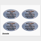 Sousaphone Sticker riche et succès ovale (Feuille)