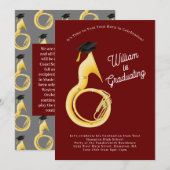 Sousaphone Tuba Music Musician Afstuderen Kaart (Voorkant / Achterkant)