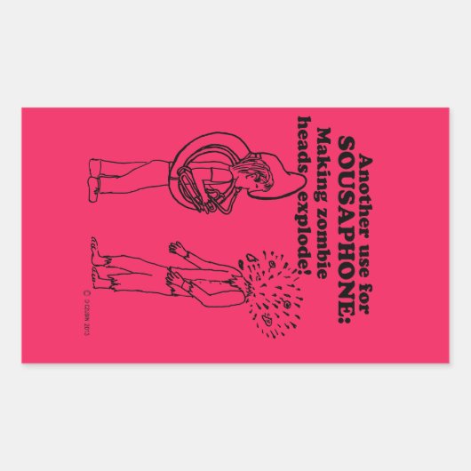 Sousaphone Zombie Exploser Sticker rectangulaire (Devant)