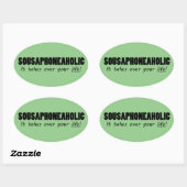 Sousaphoneaholic Life Sticker ovale (Feuille)
