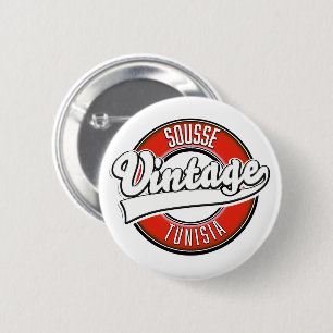 Sousse Tunesië vintage stijl logo Ronde Button 5,7 Cm