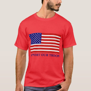 Soutenez le T-shirt Mens Flag Mens de nos troupes