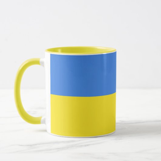 Soutenez l'Ukraine Café Mug drapeau ukrainien (Gauche)