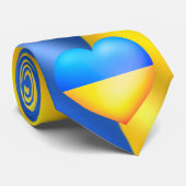 Soutenez l'Ukraine Cravate drapeau ukrainien Coeur (Roulé)