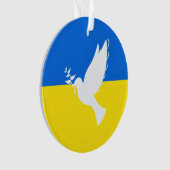 Soutenez l'Ukraine Drapeau Noël Ornament Paix Dove (devant)