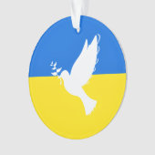 Soutenez l'Ukraine Drapeau Noël Ornament Paix Dove (devant)