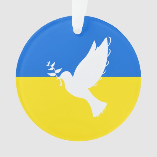 Soutenez l'Ukraine Drapeau Noël Ornament Paix Dove (devant)
