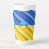Soutenez l'Ukraine Latte Mug drapeau ukrainien (Devant)
