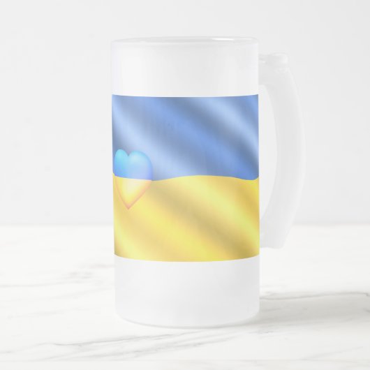 Soutenez l'Ukraine - Mug de bière en verre - Liber (Devant droit)