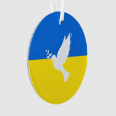 Soutenez l'Ukraine Ornament Peace Dove drapeau ukr (devant)