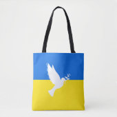 Soutenez l'Ukraine Sac fourre-tout Peace Dove drap (Devant)
