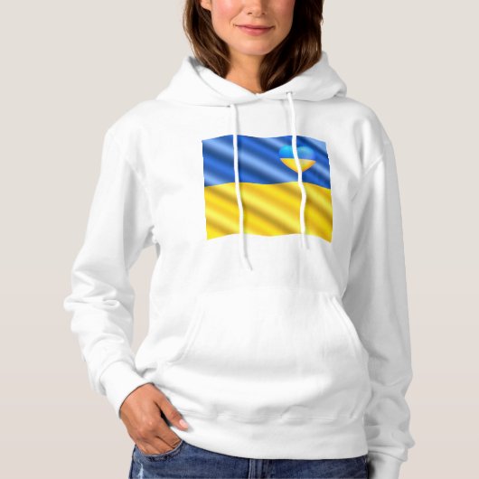 Soutenez l'Ukraine Sweat - shirt à capuche drapeau (Devant)