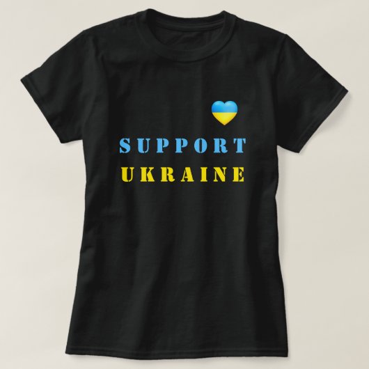 Soutenez L'Ukraine T-shirt ♡ Drapeau De L'Ukraine (Design devant)