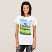 Soutenez Ukraine Paysage T-shirt drapeau ukrainien (Devant entier)