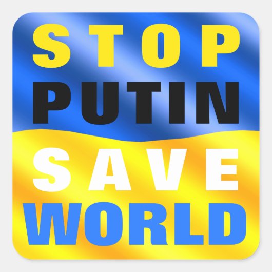 Soutenez Ukraine Sticker Stop poutin Save World (Devant)