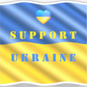 Soutenez Ukraine Sticker ukrainien Drapeau Coeur (Recto)