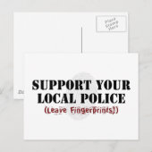 Soutenez Votre Police Locale Carte Postale (Devant / Derrière)
