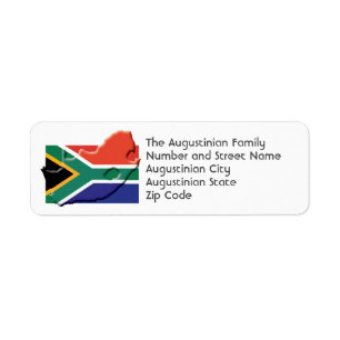 SOUTH AFRICA FLAG Custom Return-adres Etiket
