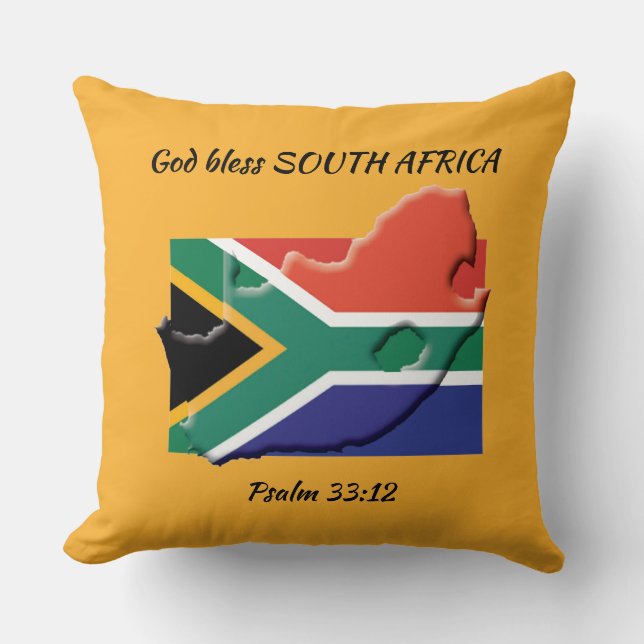 SOUTH AFRICA FLAG Patriotic Custom YELLOW Kussen (Voorkant)