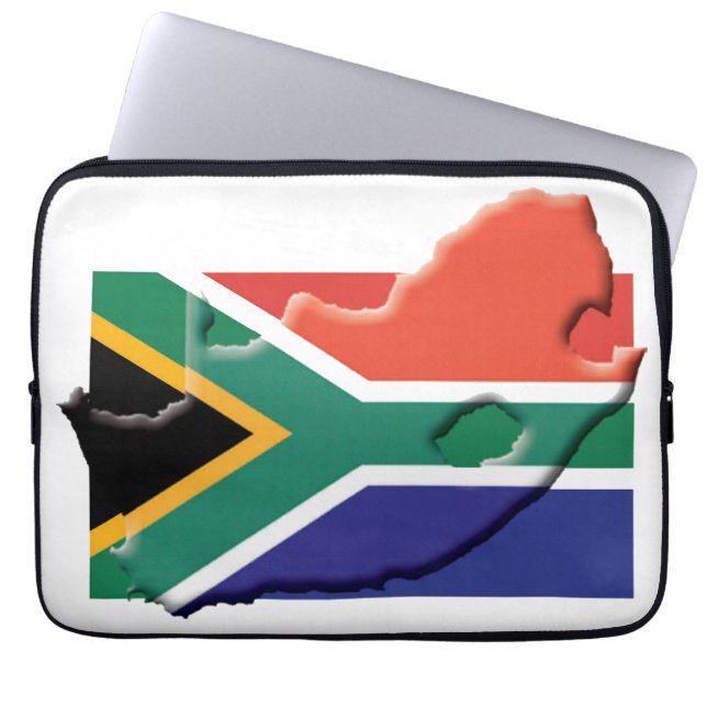 SOUTH AFRICA-vlaggenkaartcomputer Laptop Sleeve (Voorkant)