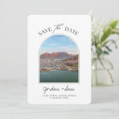 South Africa Wedding Kaap Town Save the Date Photo Kaart (Staand voorkant)