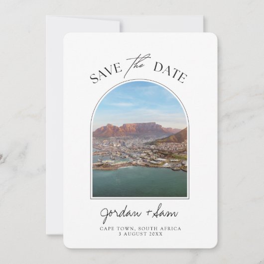 South Africa Wedding Kaap Town Save the Date Photo Kaart (Voorkant)