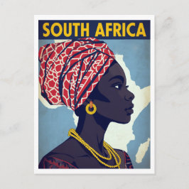 South Africa Woman Portrait Retro Art Briefkaart