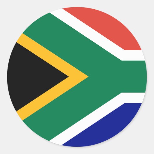 South African Flag Ronde Sticker (Voorkant)