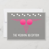 South Beach Deco Trouwreceptie Kaart (Achterkant)