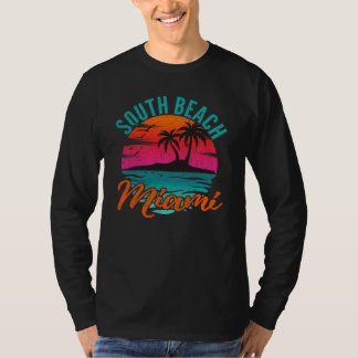 South Beach Florida Miami Sunset Retro Vacation T-shirt