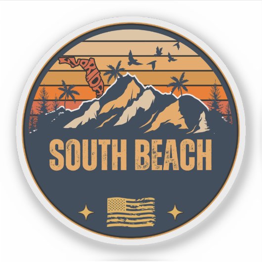 South Beach, Florida Sticker (Voorkant)