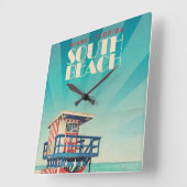  South Beach Florida Vierkante Klok (Hoek)