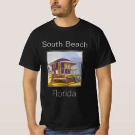 South Beach geel en paarse badmeester toren T-shirt
