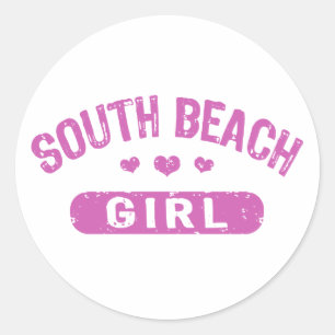 South Beach Girl Ronde Sticker