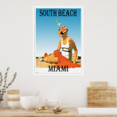 South Beach Miami  Beach Poster (Keuken)