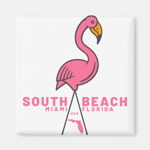 South Beach Miami Florida Flamingo Magneet