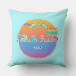 South Beach, Miami, Florida met Palms Kussen