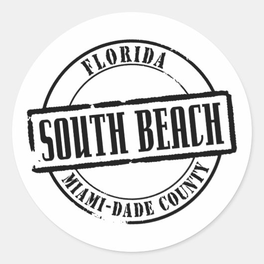 South Beach Titel Ronde Sticker (Voorkant)
