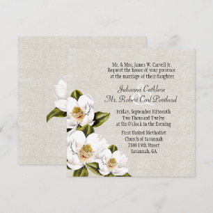 South Belle Magnolias Custom Wedding Invitation Kaart