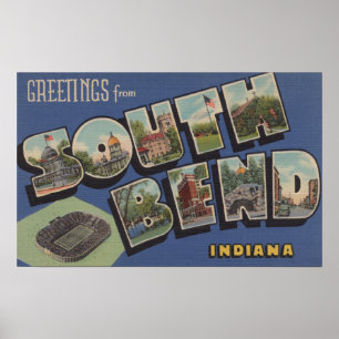 South Bend, Indiana - Grote Letter-scènes Poster