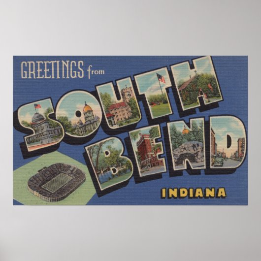 South Bend, Indiana - Grote Letter-scènes Poster (Voorkant)