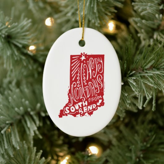 South Bend Indiana Holiday Tree Ornament (Boom)