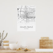 South Bend Map - Indiana - City Map Poster (Keuken)