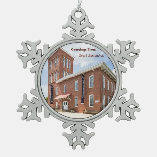 South Boston, VA Tin Sneeuwvlok Ornament (Voorkant)