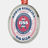 South Carolina 8e staat kerstversiering Metalen Ornament (Links)
